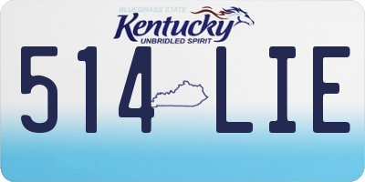 KY license plate 514LIE