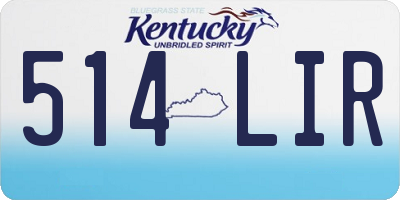 KY license plate 514LIR