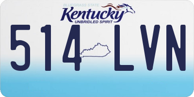 KY license plate 514LVN
