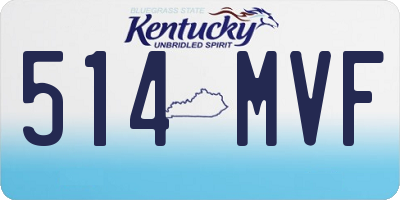 KY license plate 514MVF