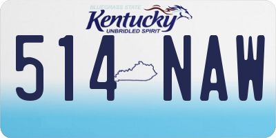 KY license plate 514NAW
