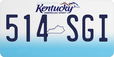 KY license plate 514SGI