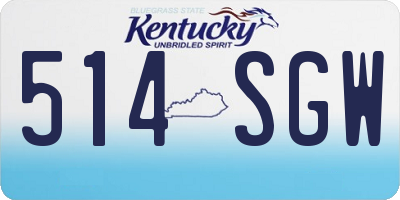 KY license plate 514SGW