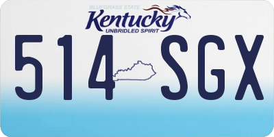 KY license plate 514SGX