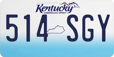 KY license plate 514SGY