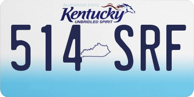 KY license plate 514SRF