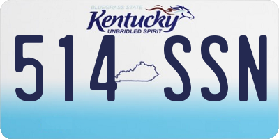 KY license plate 514SSN
