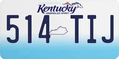 KY license plate 514TIJ