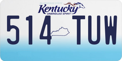 KY license plate 514TUW