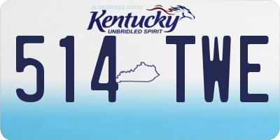 KY license plate 514TWE