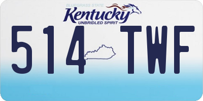 KY license plate 514TWF