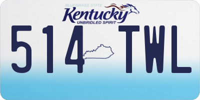 KY license plate 514TWL