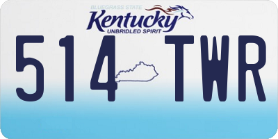 KY license plate 514TWR