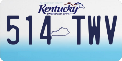 KY license plate 514TWV