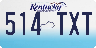 KY license plate 514TXT