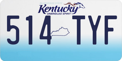 KY license plate 514TYF
