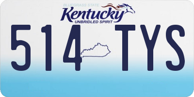 KY license plate 514TYS