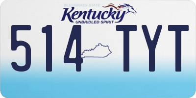 KY license plate 514TYT