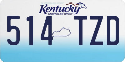 KY license plate 514TZD