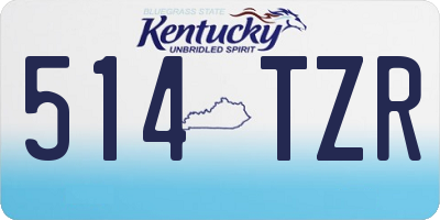 KY license plate 514TZR