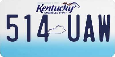 KY license plate 514UAW