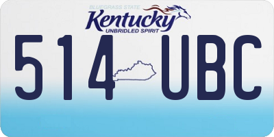 KY license plate 514UBC