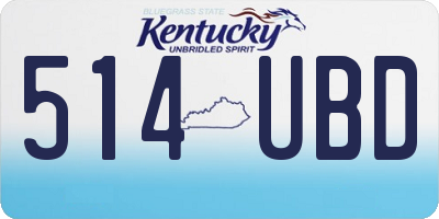KY license plate 514UBD