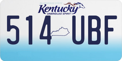 KY license plate 514UBF