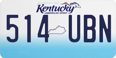KY license plate 514UBN