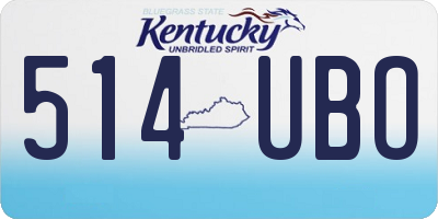 KY license plate 514UBO