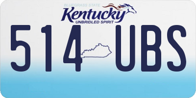 KY license plate 514UBS