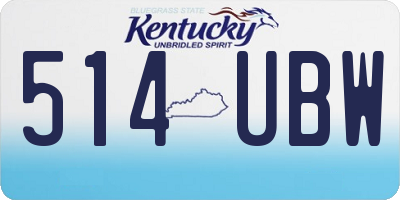 KY license plate 514UBW