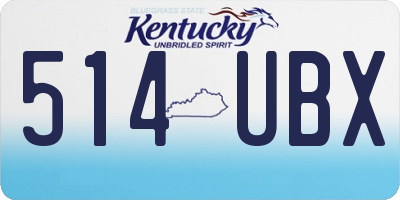 KY license plate 514UBX