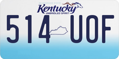 KY license plate 514UOF