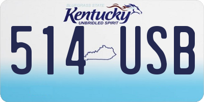 KY license plate 514USB