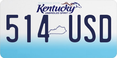 KY license plate 514USD