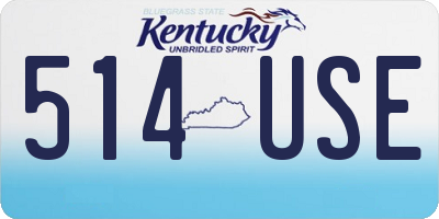 KY license plate 514USE