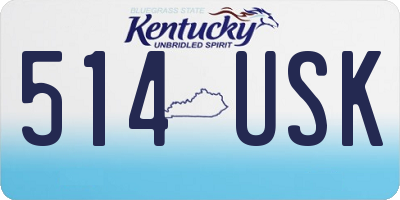 KY license plate 514USK
