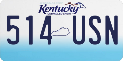 KY license plate 514USN