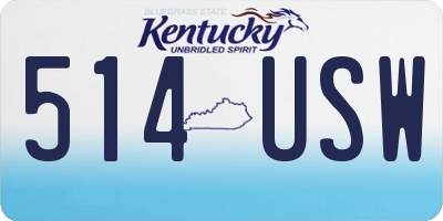 KY license plate 514USW