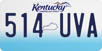 KY license plate 514UVA