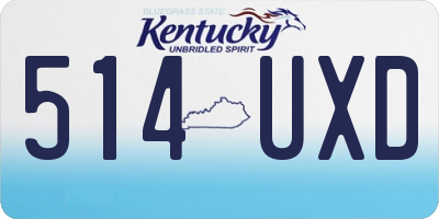 KY license plate 514UXD