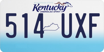 KY license plate 514UXF