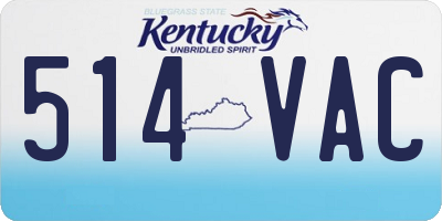 KY license plate 514VAC