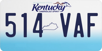 KY license plate 514VAF