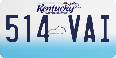 KY license plate 514VAI