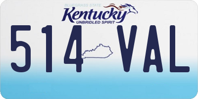 KY license plate 514VAL