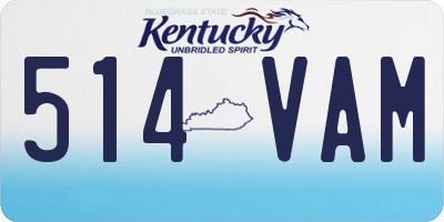 KY license plate 514VAM