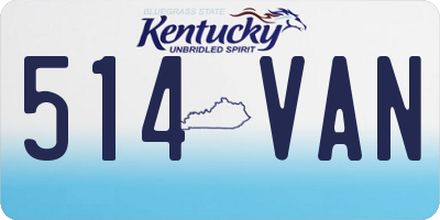 KY license plate 514VAN