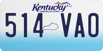 KY license plate 514VAO